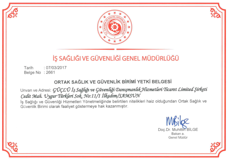 OSGB YETKİ BELGEMİZ